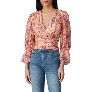 AMUR Multicolor Floral Gitana Top Size M with Fabric Pulls